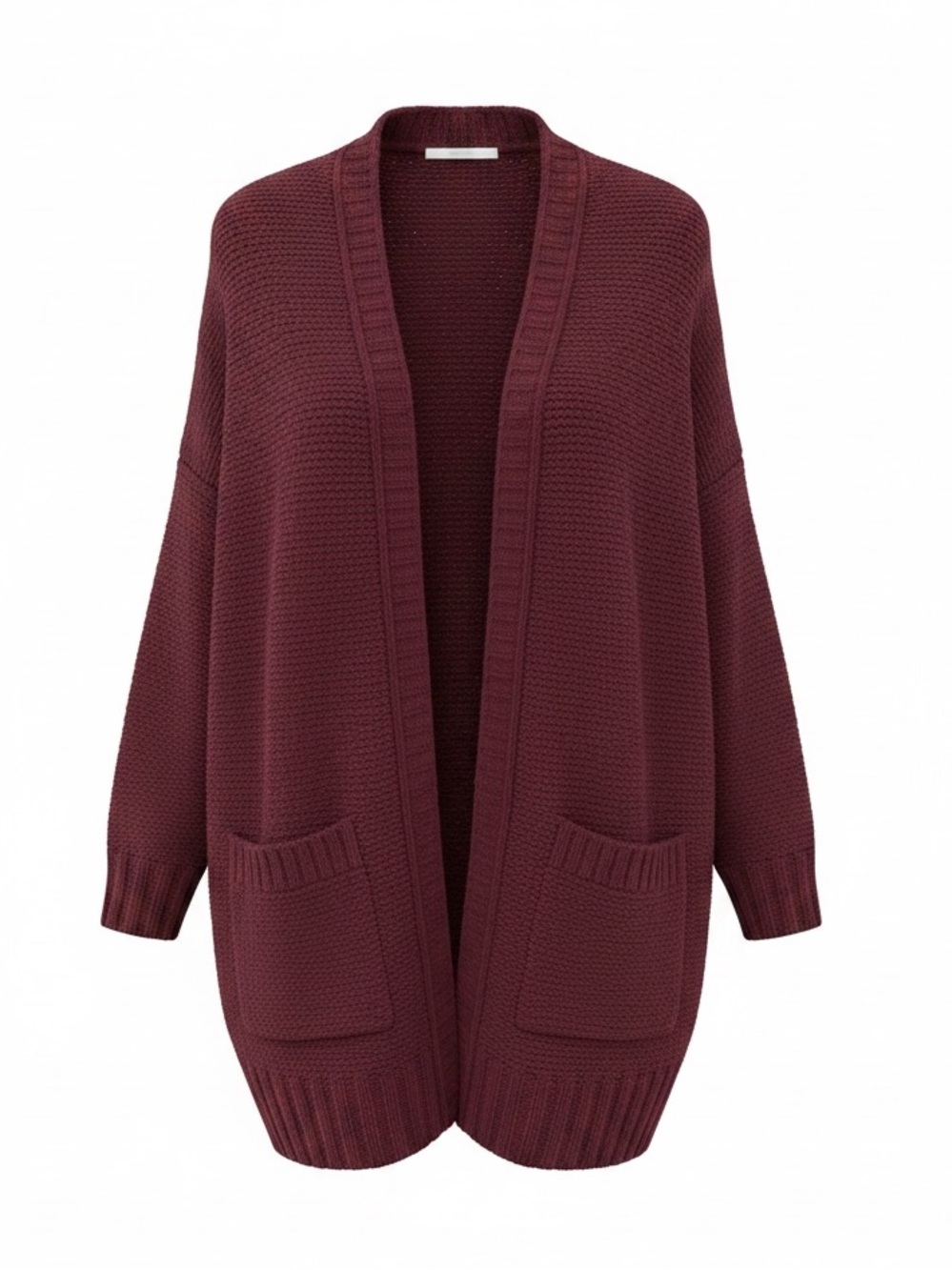 American Eagle Outfitters Burgundy Open-Front Knit Cardigan